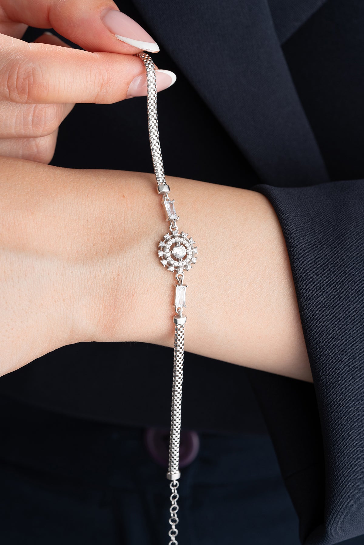 Silver Trendy Diamond Bracelet