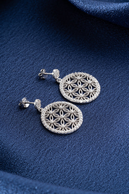 Diamond Flower Earrings