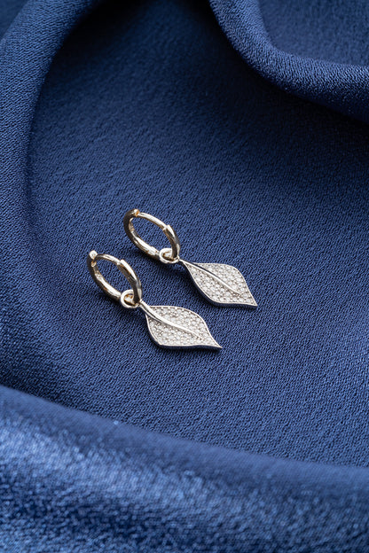 Diamond Leaf Earrings