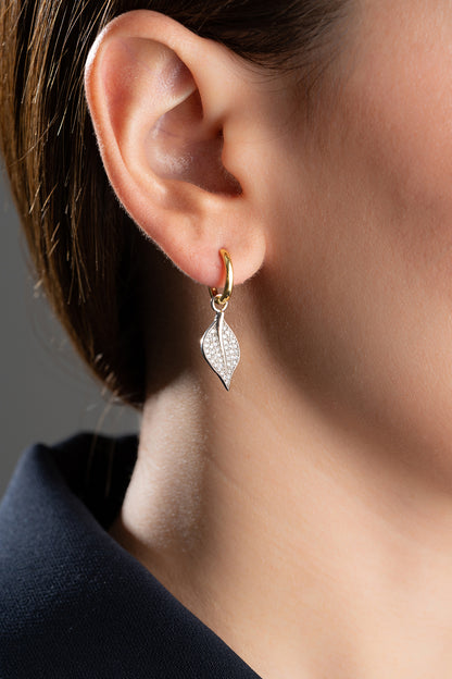 Diamond Leaf Earrings