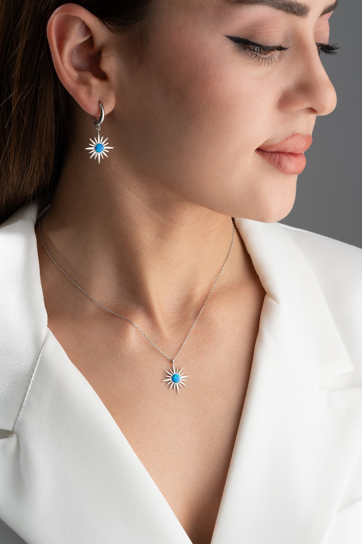 North Star Opal Earrings and Necklace