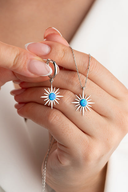 North Star Opal Earrings and Necklace