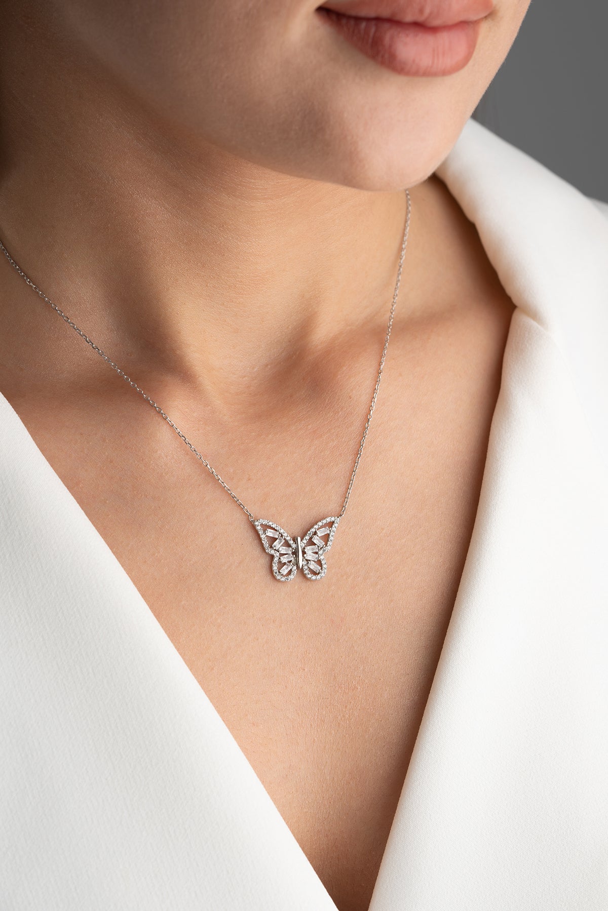 Diamond Butterfly Necklace