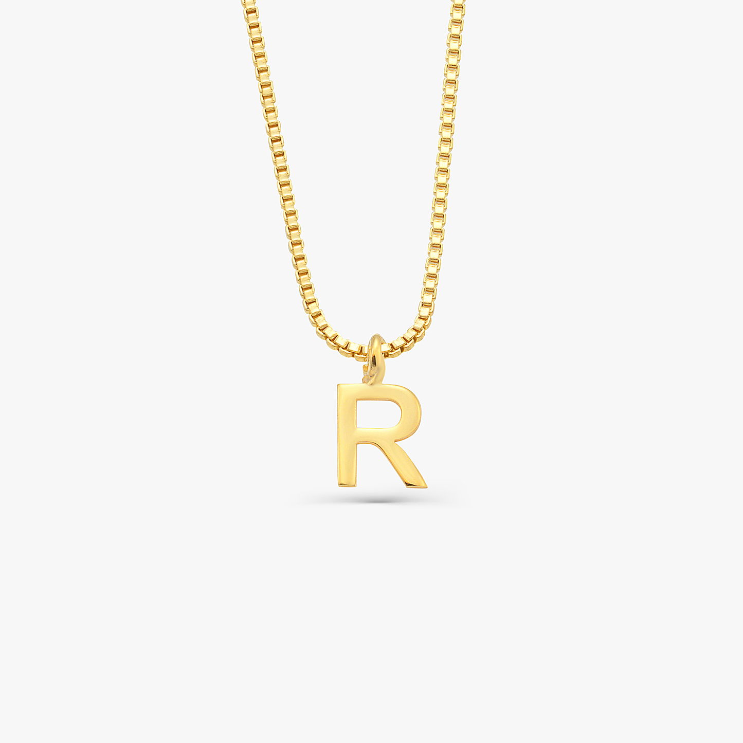 Initial Necklace with Box Chain