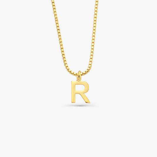 Initial Necklace with Box Chain