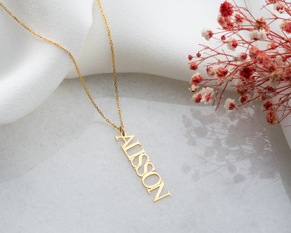 Adorness Vertical Name Necklace