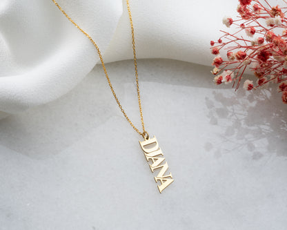 Adorness Vertical Name Necklace