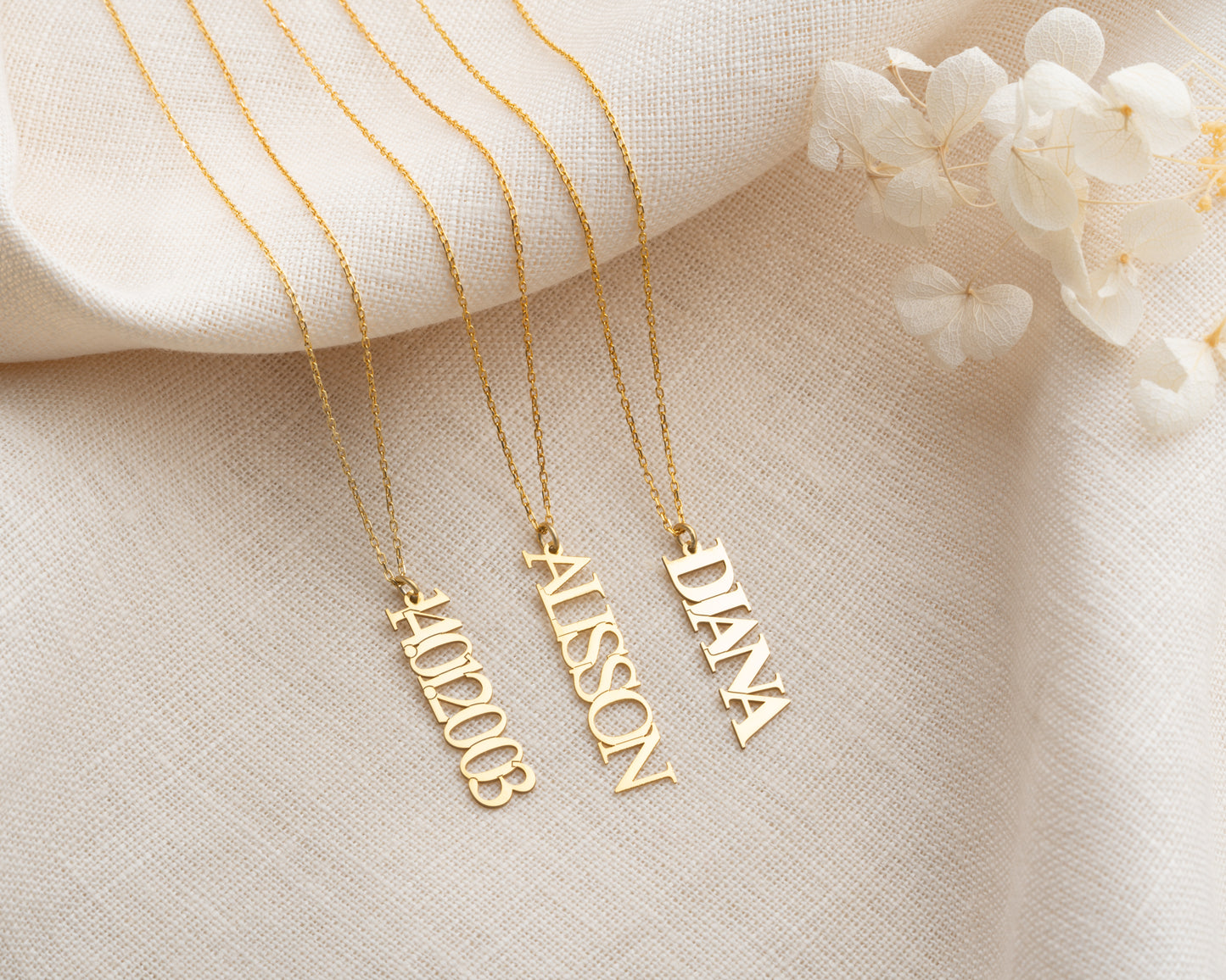 Adorness Vertical Name Necklace