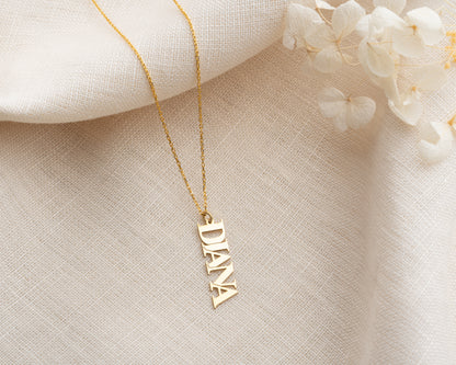 Adorness Vertical Name Necklace