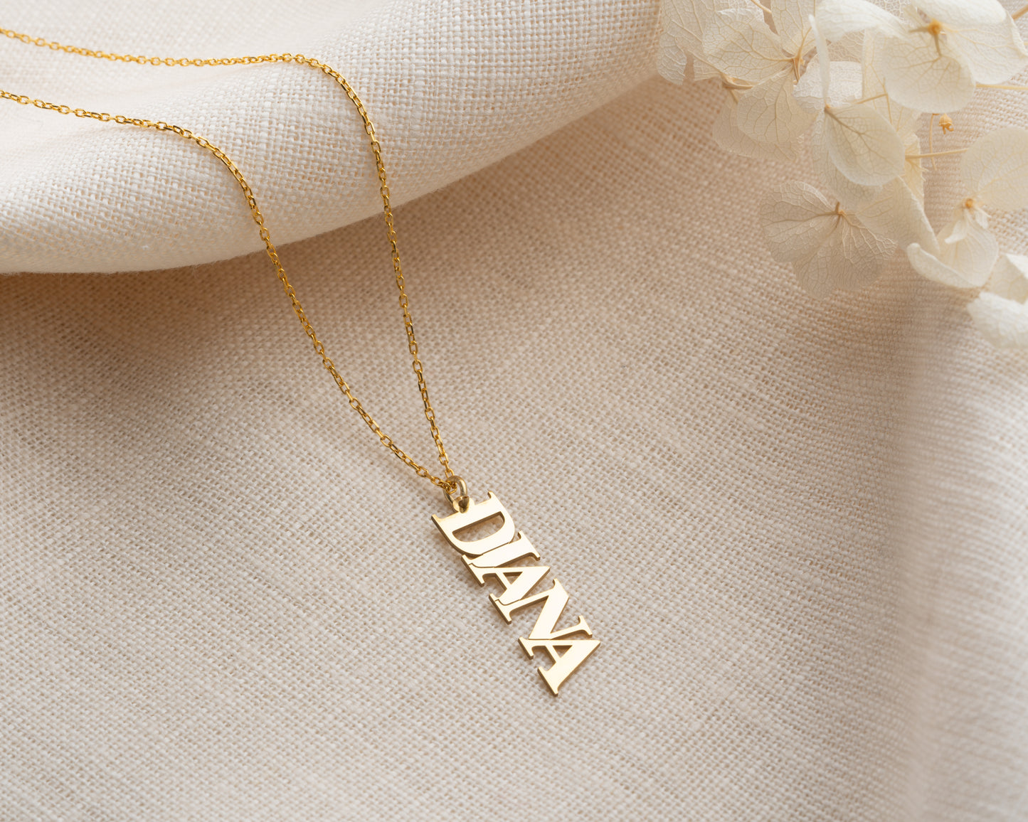 Adorness Vertical Name Necklace