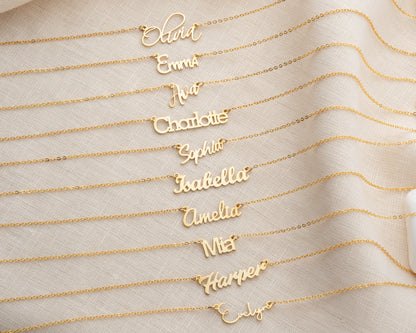 Custom Name Necklace Dainty Designs with Several Font Types