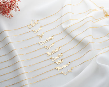 Custom Name Necklace Dainty Designs with Several Font Types