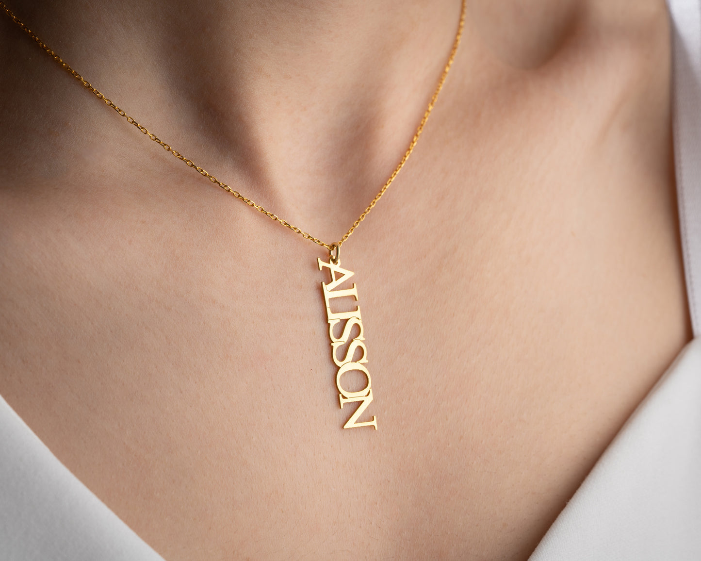 Adorness Vertical Name Necklace