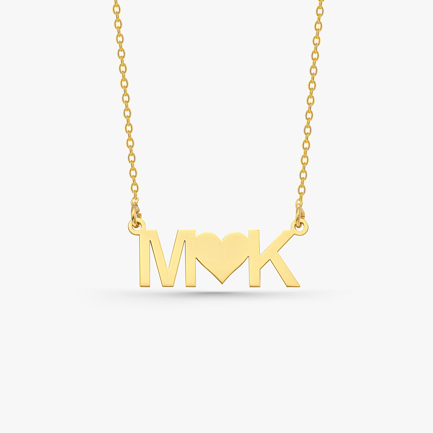 Heart Between Initials Necklace