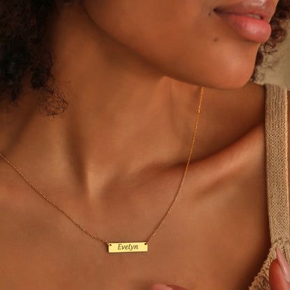 Engravable Name Bar Necklace