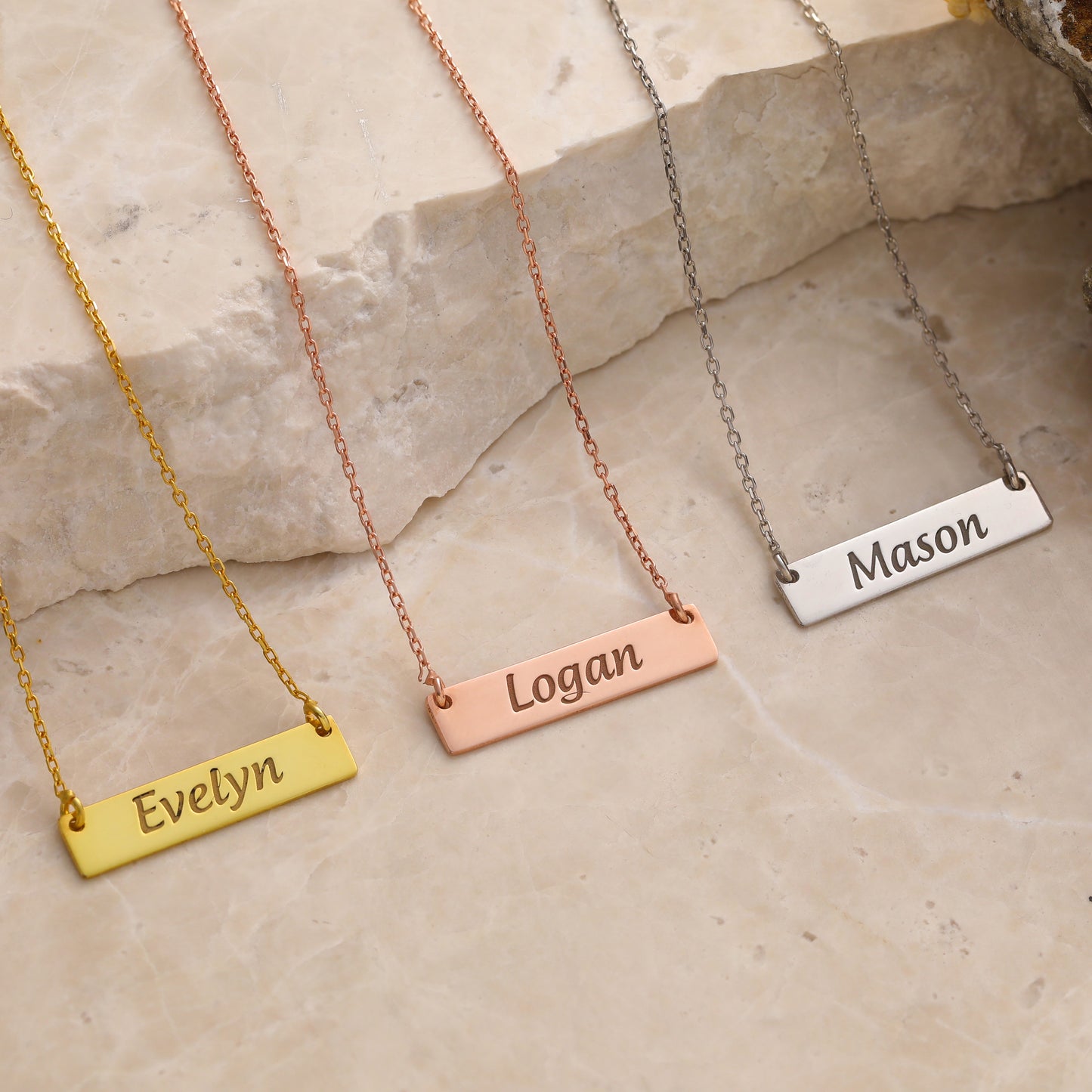 Engravable Name Bar Necklace