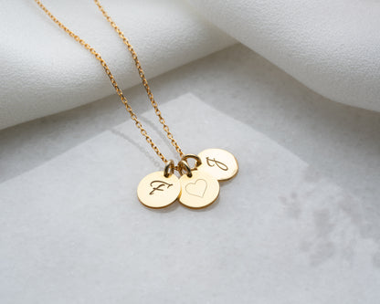 Disc Necklace, Name, Date, Coordinate Engravings