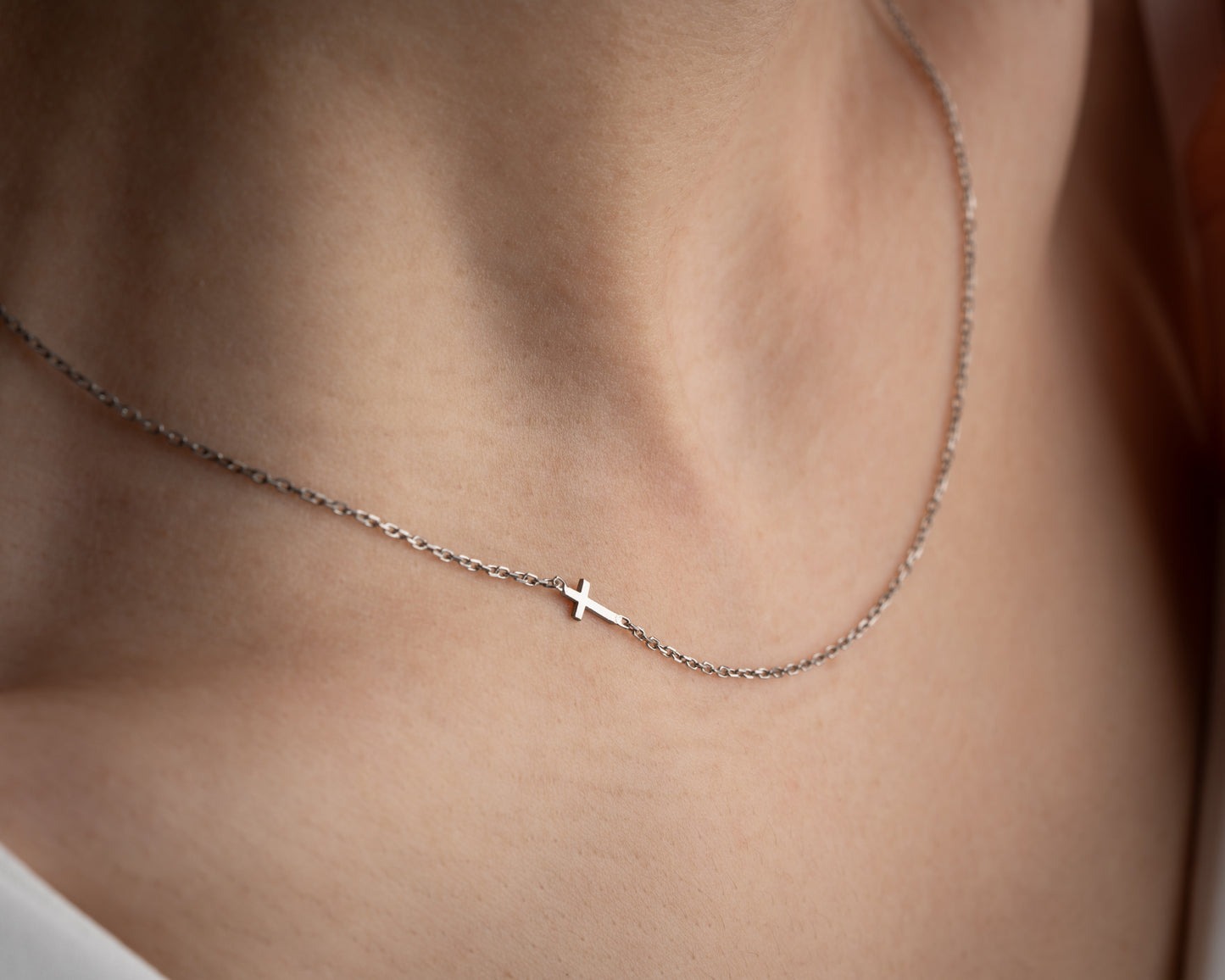 Sideways Cross Necklace