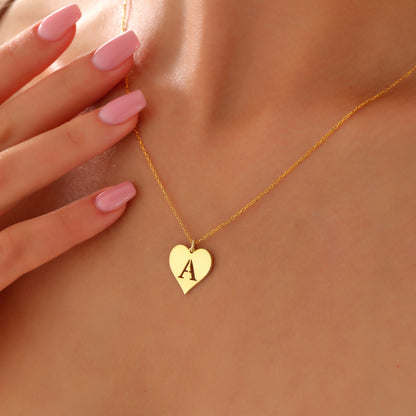 Engravable Heart Pendant Necklace