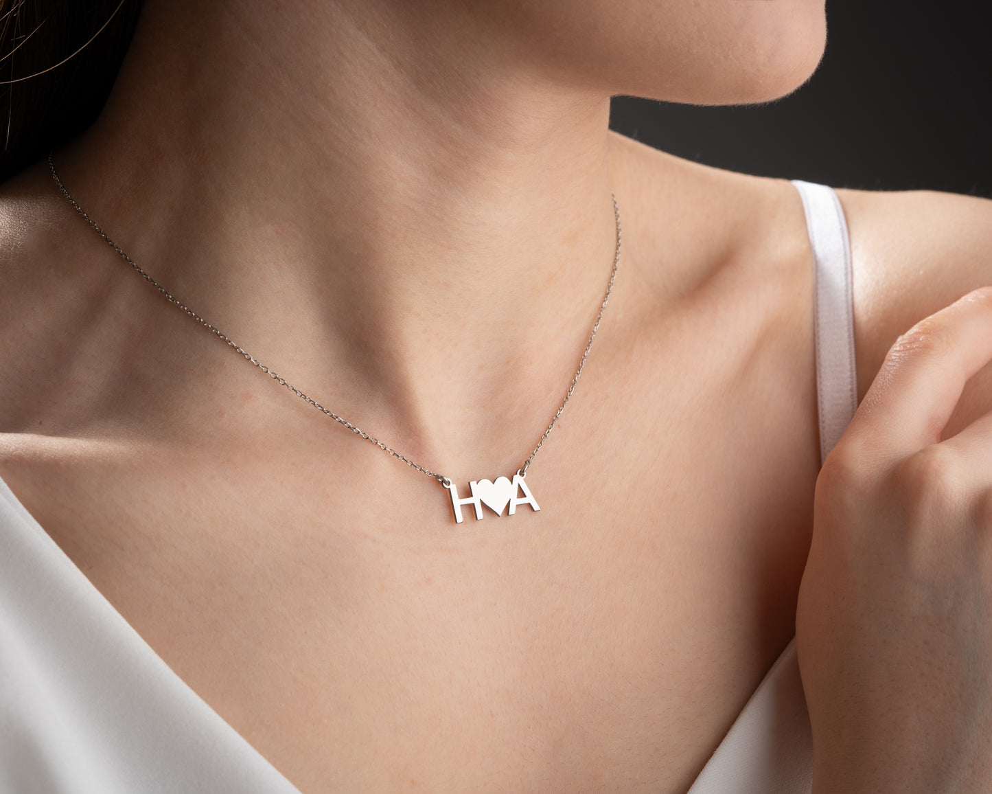 Heart Between Initials Necklace