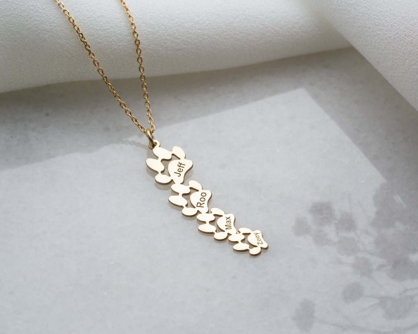 Custom Interlocking Pet Paw Necklace