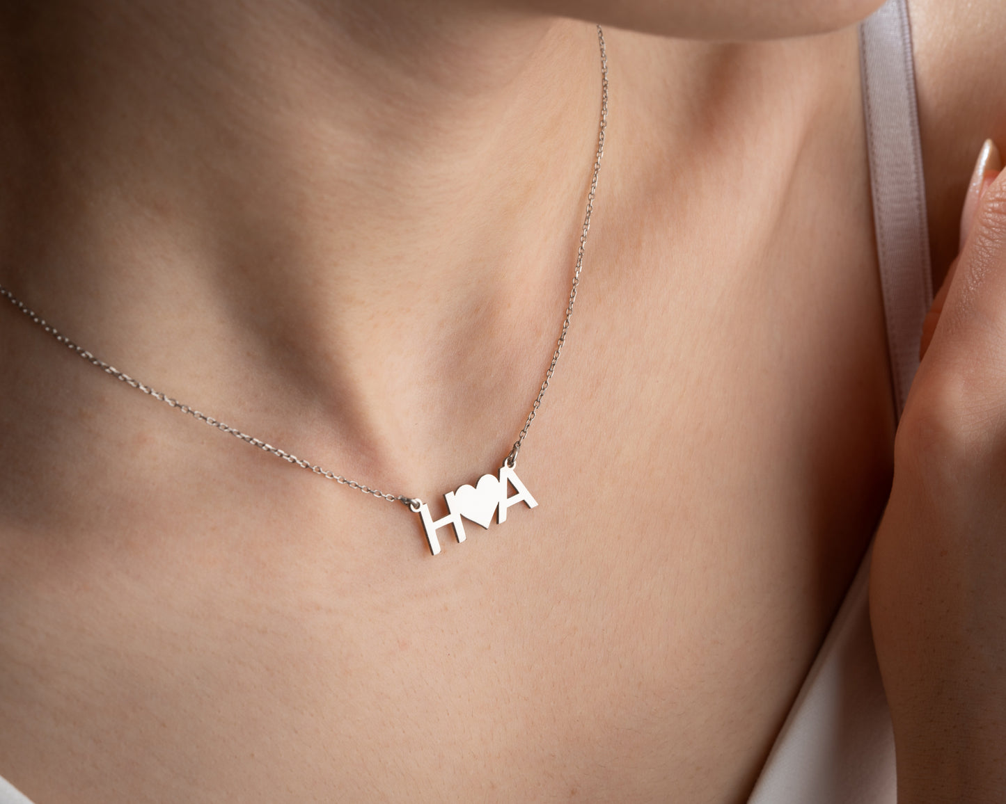 Heart Between Initials Necklace