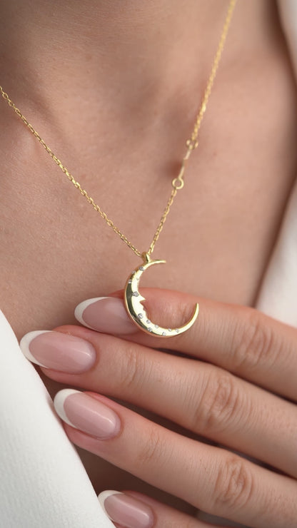 Crescent-Star Necklace