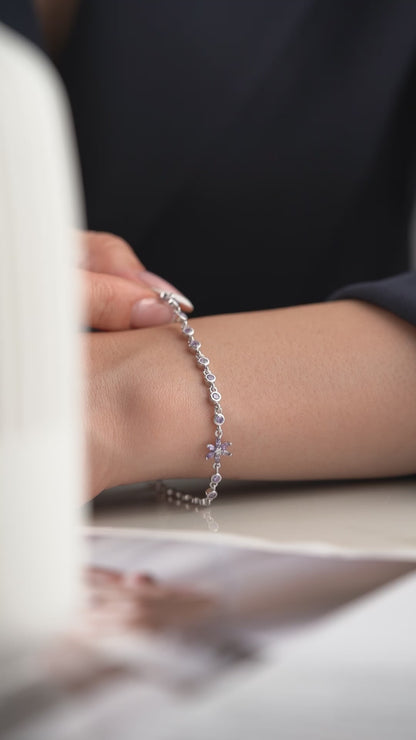 Lilac Stone Lotus Waterway Bracelet