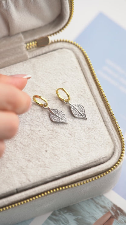 Diamond Leaf Earrings