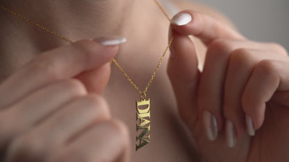 Adorness Vertical Name Necklace