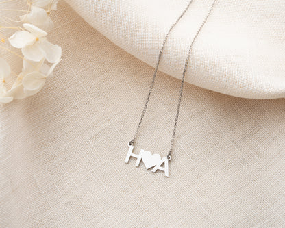 Heart Between Initials Necklace