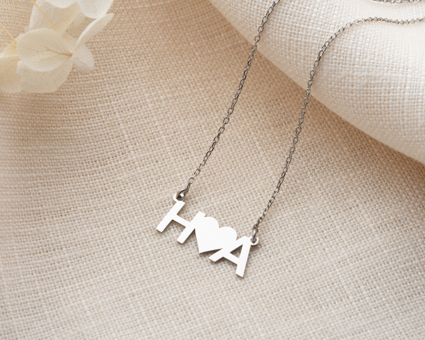 Heart Between Initials Necklace